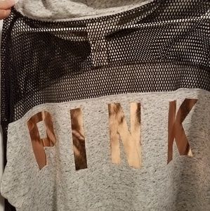 NWT Pink oversized mesh hooded